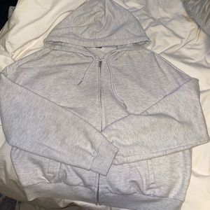 LIGHT GREY ZIP UP HOODIE